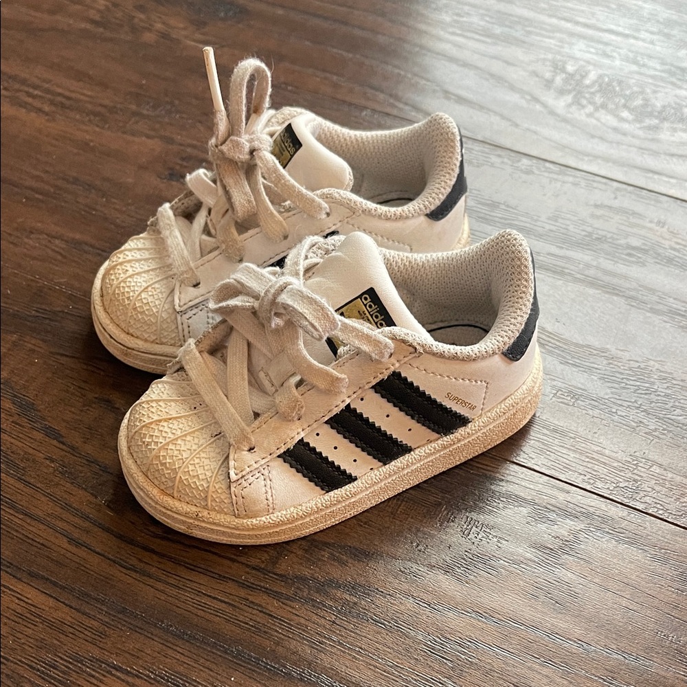 Adidas Kids Classic White and Black Sneakers